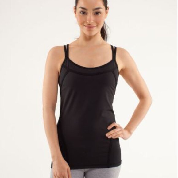 LULULEMON| Ignite Tank - Strappy, built in bra, mesh - BLK EUC SZ 6/8 - Picture 2 of 9